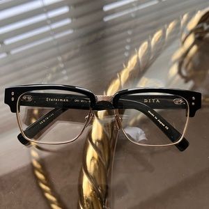 Pre-Owned DITA Statesman Eyeglass Frames DRX-2011J-55 Black/Gold